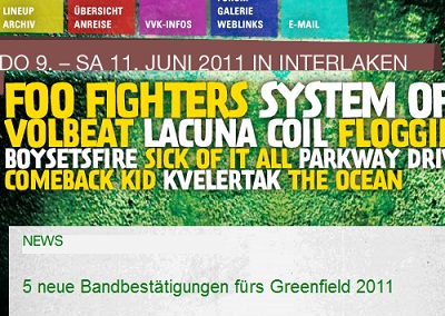 Greenfield mit weiteren Bands - neu mit Volbeat etc.