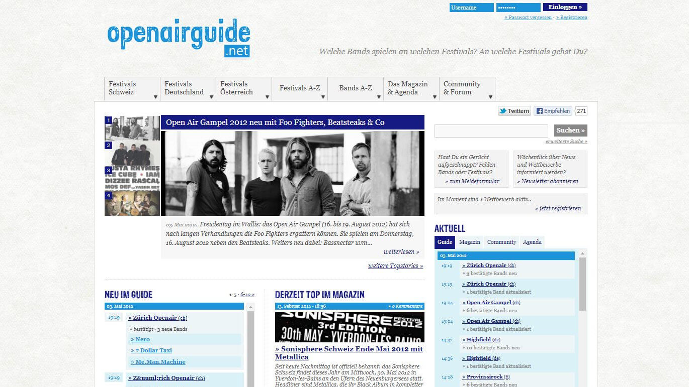 openairguide.net im Jahr 2012